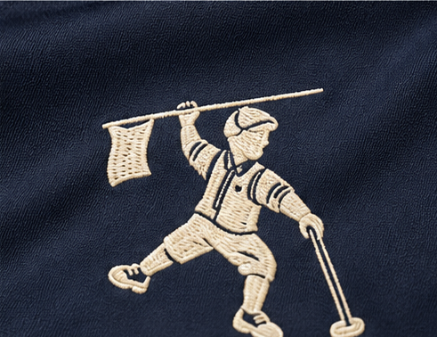 Embroidered golfer chest detail